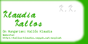 klaudia kallos business card
