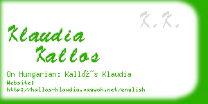 klaudia kallos business card